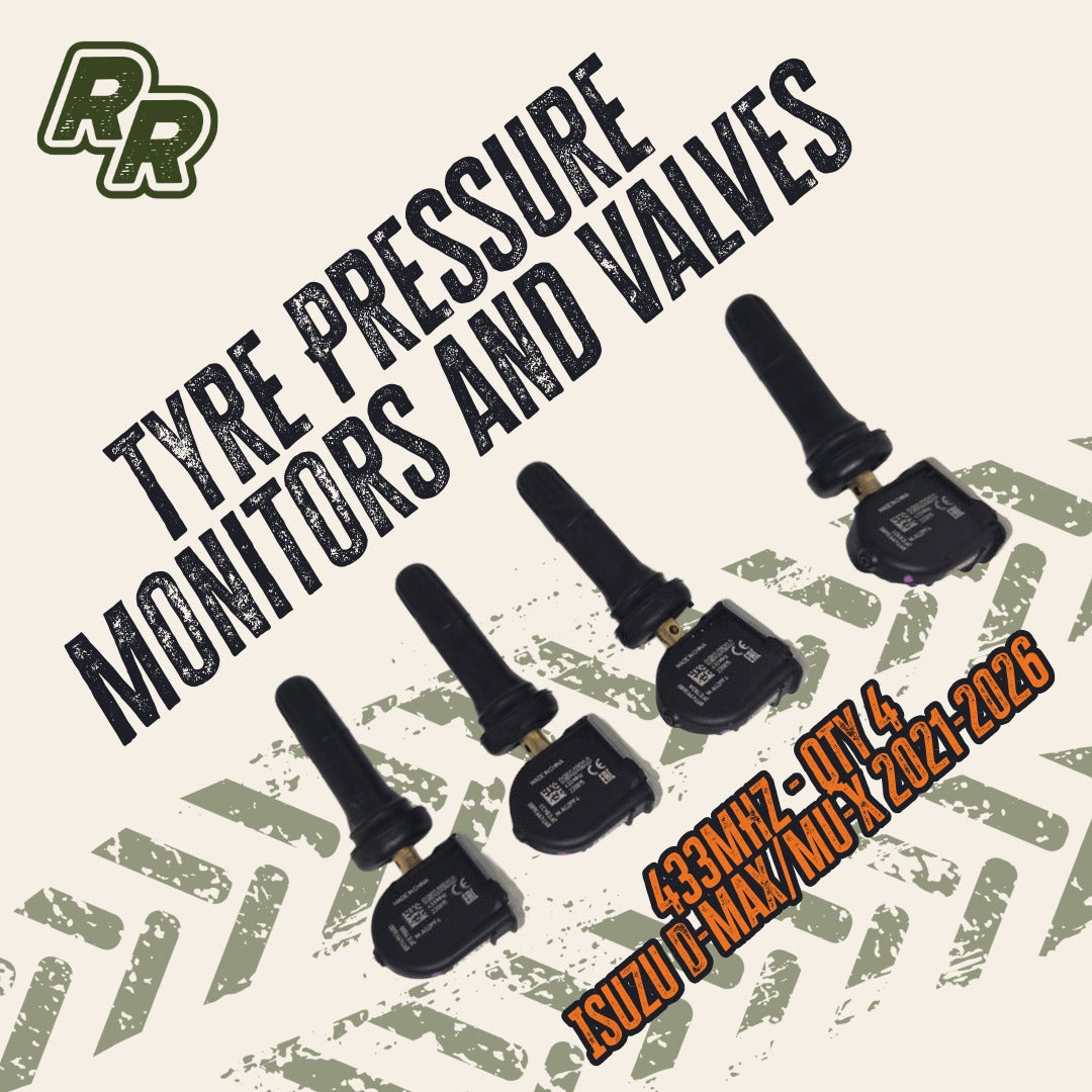 433MHz Tyre Pressure Monitors and Valves x4. Suit (Isuzu D-Max/Mu-X 2021-2026)