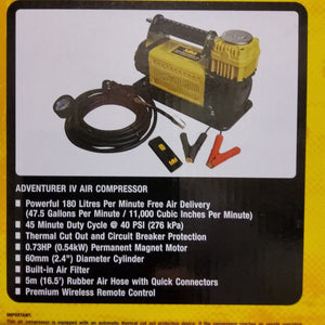 ADVENTURER 4 Air Compressor - Wireless Remote    (H)