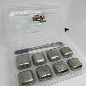 STAINLESS STEEL ICE CUBE KIT - Set of 8 Reusable Chilling Stones