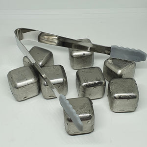 STAINLESS STEEL ICE CUBE KIT - Set of 8 Reusable Chilling Stones
