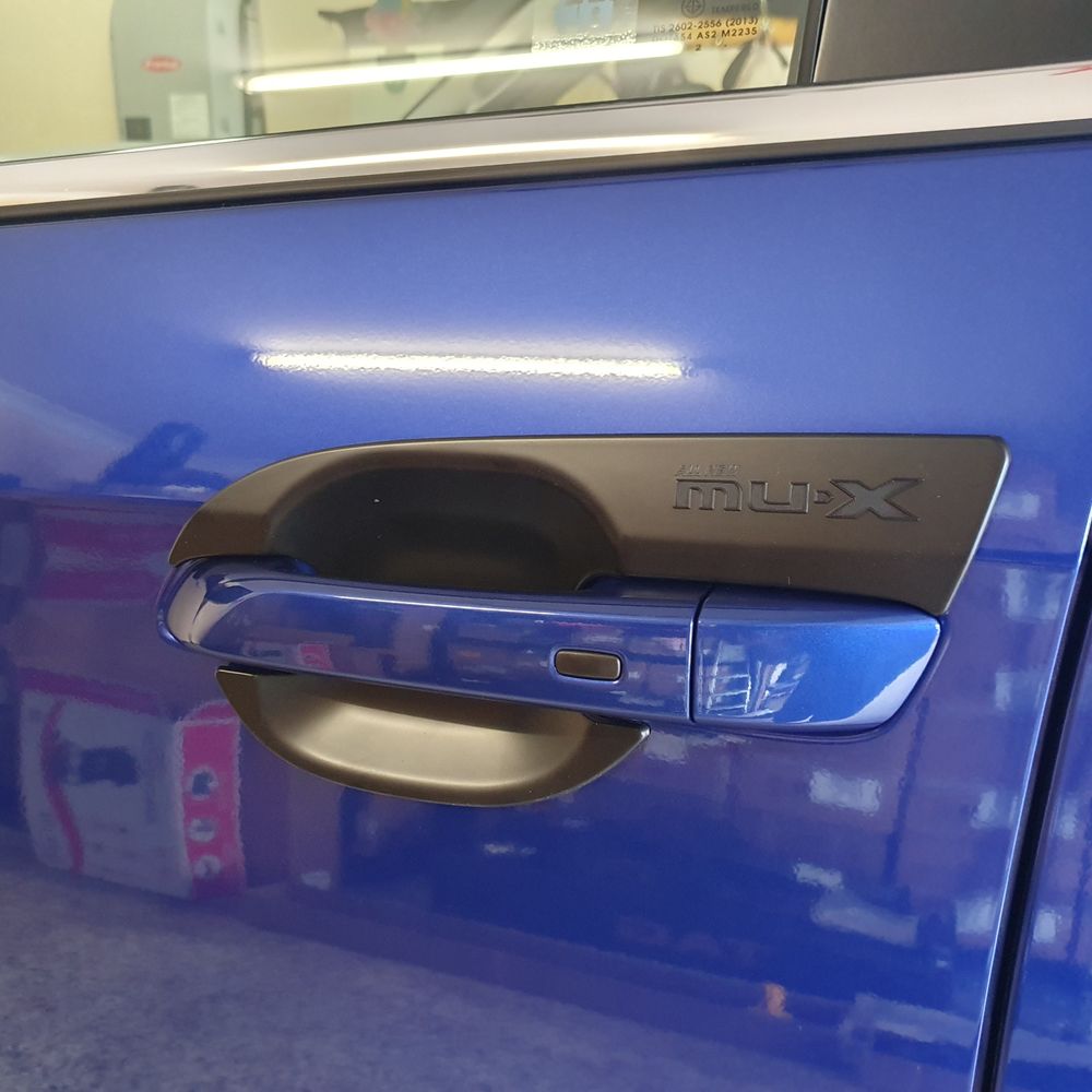 (PRE ORDERS ONLY)
ALL ORDERS PLACED ARE A PRE-ORDER 
(CURRENT EXPECTED POSTAGE DATE IS 30.05.2025)



DOOR HANDLE CUP PROTECTION COVERS to suit 2021-2025 Isuzu Mu-X